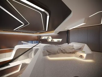 SciFi Home Interior Low-poly 3D model