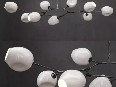 Branching bubble 9 lamps 3 3D model