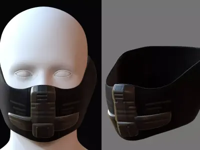 Gas mask helmet 3d model scifi Low-poly  Low-poly 3D model