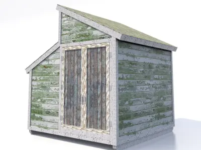 Shed-02b wooden shed 3D model