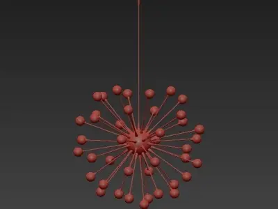 IMPULSE chandelier with balls hanging from it 3D model