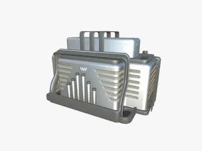 SciFi Bank A08 Metallic - Sci Fi Exterior Design Low-poly 3D model