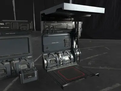 sci fi corridor Low-poly 3D model