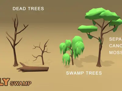 POLY Swamp Low-poly 3D model