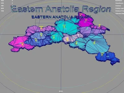 Eastern Anatolia Region  Turkey map region geography political 3D model