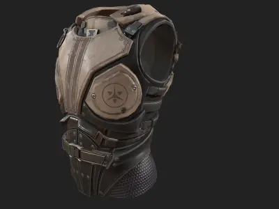 Scifi vest Low-poly 3D model