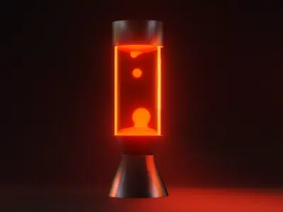 Lava Lamp Retro 3D Render Low-poly 3D model