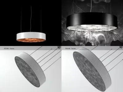 Spiro wooden pendant lamp lights 3D model