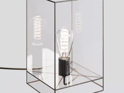 Table geometric glass light Cuboid Free 3D model