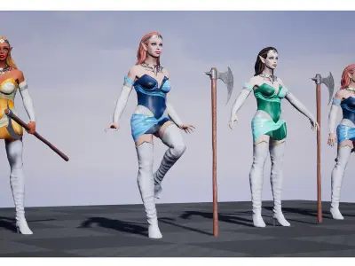 Elf Girl  Low-poly 3D model