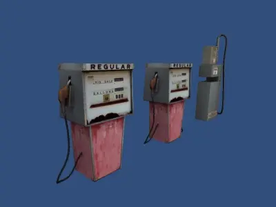 Gasoline pumps Low-poly 3D model
