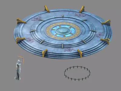 Moon City - Round Platform 04 3D model