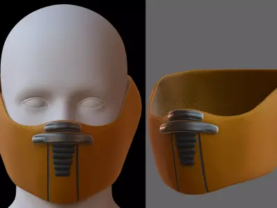 Gas mask helmet 3d model scifi Low-poly  Low-poly 3D model 129