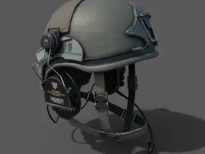 Helmet scifi low poly  Low-poly 3D model