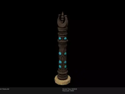 Low Poly Stylized Turkish Totem Low-poly 3D model