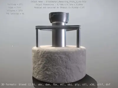 Groundwater Measure Pipe Low-Poly Version 3  Low-poly 3D model