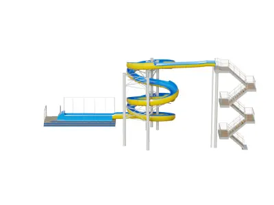 Water Slide 04 Low-poly 3D model