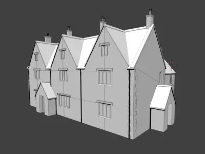 british uk cotswold stone house mansion Low-poly 3D model Low-poly 3D model
