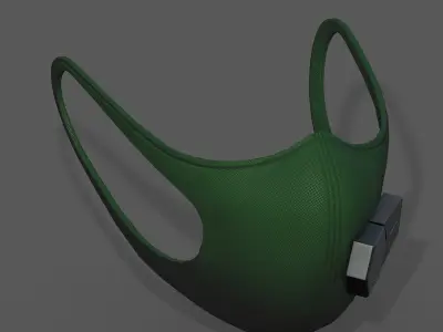 Gas mask fabric futuristic technology  Low-poly 3D model