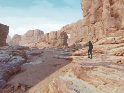 Desert Rocks and Cliffs UNITY Low-poly 3D model