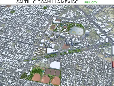 Saltillo Coahuila Mexico 25km AI Low-poly 3D model