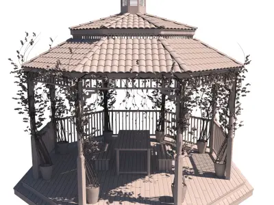 Gazebo with Ivy 3D model