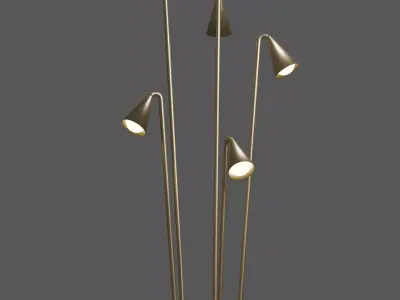 gold and silver garden lamp 3D model