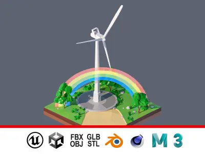 land 76A Low-poly 3D model