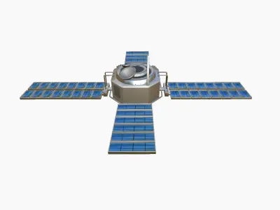 Satellite H08 Aluminum - SciFi Space Design Low-poly 3D model