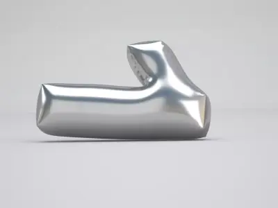 1 Number Balloon Silver 3D model