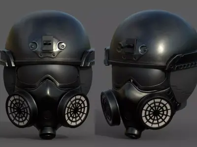 Helmet scifi space millitary fantasy human combat armor Low-poly 3D model