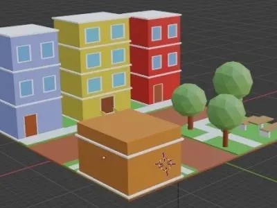 Piece of city 3D model