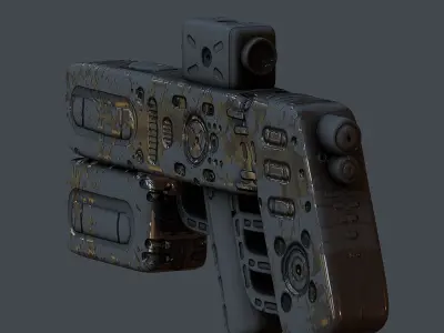 Gun scifi 3d model scifi Low-poly Low-poly 3D model Low-poly  Low-poly 3D model