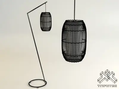 KAI Z Floor Lamp and KAI Lantern-Small set 3D Model Pack