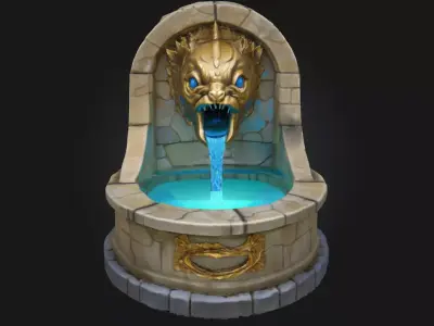 Mystical Fountain of the Sea Serpent  Waters of Legend and Power 3D model