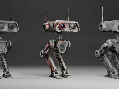 Cute Robot Mecha Low-poly 3D model