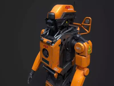 Elysium Droid Orange Skin - Factory Robot Low-poly 3D model