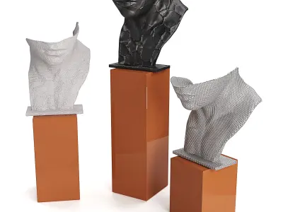 Modern face half sculpture 3D model