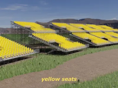 Modular Game Ready Grandstand V2 Low-poly 3D model