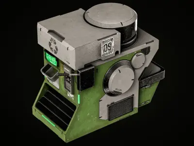 Trash Can GameReady model Low-poly 3D model