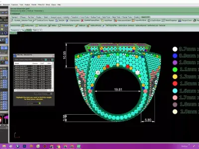 Hip Hop Iced Out Diamond Star Ring for Men 152a 3D print model