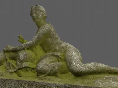 woman statue Low-poly 3D model