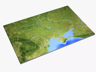 Ukraine High resolution 3D relief maps 3D model