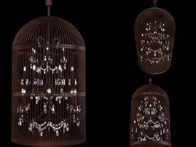Vintage Birdcage Chandelier 3D model