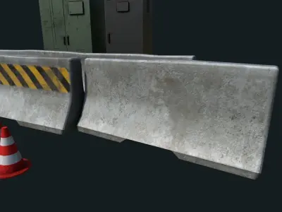 Road assets Low-poly 3D model