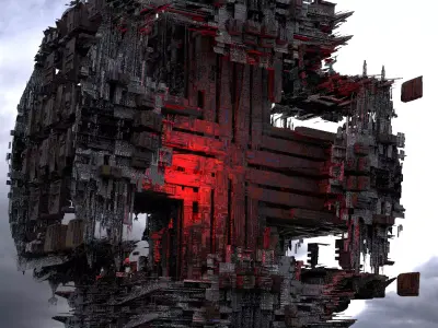 Dark Kowloon Mega City 3 Low-poly 3D model