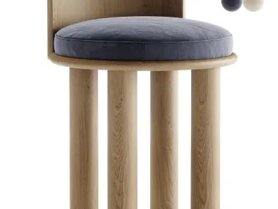 Low Back Stool 3D model