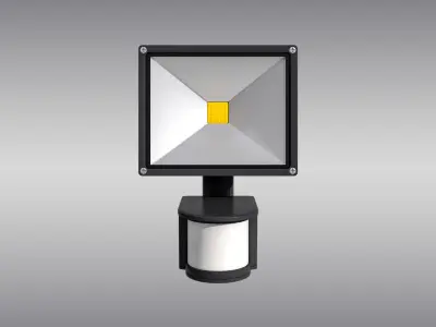 LED Floodlight with Motion Sensor Low-poly 3D model