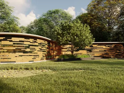 parametric facade design scene  3D print model