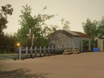 RuralVillageSet Free low-poly 3D model